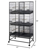 LOR4020-3 Black 6-Unit Breeder Cage